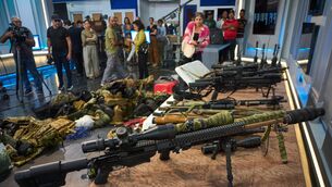 Weapons that Cuban authorities say were recovered from a speedboat (Ramon Espinosa/AP)