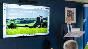 <p>Eamonn McEnteggart, ICOS dairy committee chairman, said: 'In a European context where milk output may decline, Ireland’s grass-based, export-focused model remains well positioned, provided policy stability, innovation and investment continue.' Picture: Alf Harvey</p>