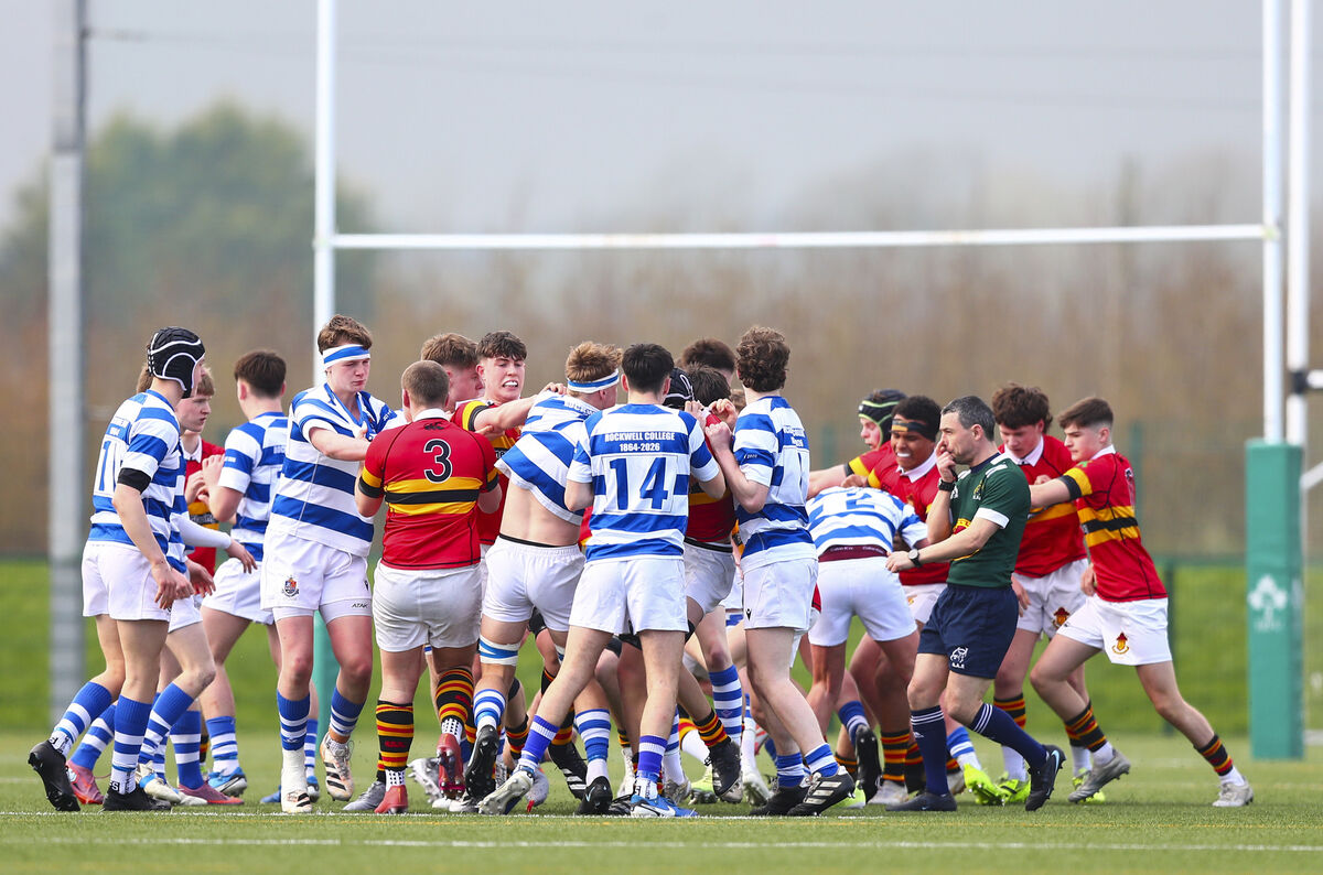Tempers flare between both sides. Pic: ©INPHO