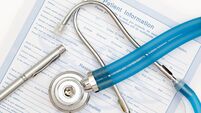 Patient information sheet with a stethoscope