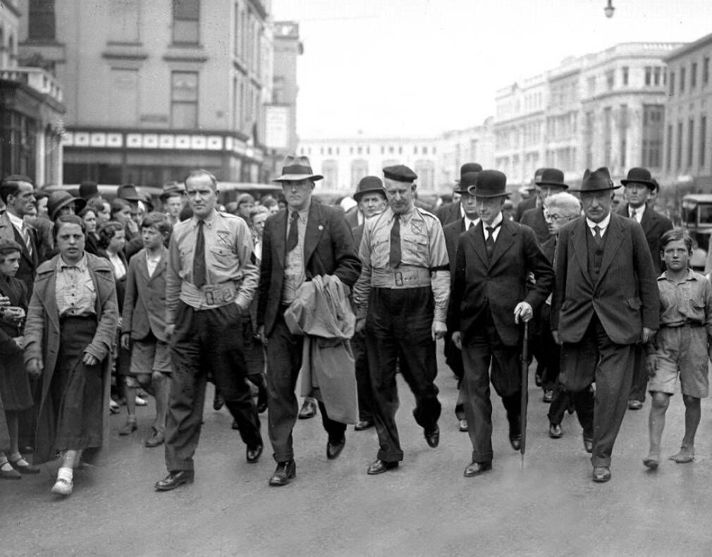 Eoin O'Duffy and Fine Gael leader WT Cosgrave in Cork for the funeral of Michael Lynch, shot by police on Copley St.   Picture: Irish Examiner Archive