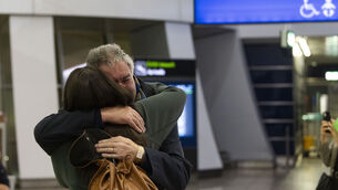 <p> Two people embrace after the first flight from Dubai touched down in Ireland since the outbreak of war in Iran. Picture: Sam Boal/Collins Photos</p> <p> Two people embrace after the first flight from Dubai touched down in Ireland since the outbreak of war in Iran. Picture: Sam Boal/Collins Photos</p>