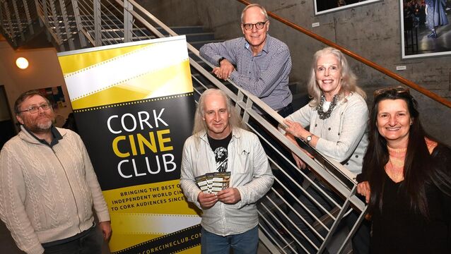 <p>Cork Cine Club: Front trio, Steve Broekhuizen, David Gould, and Mandy Collins; rear, John Talty and Jamie Monagan. Picture: Larry Cummins</p>