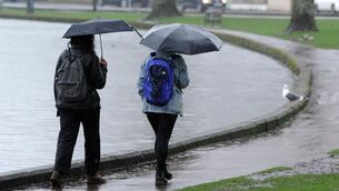 <p>Met Éireann warned of blustery rain, possible spot flooding, and difficult travelling conditions. Picture: Denis Minihane.</p>