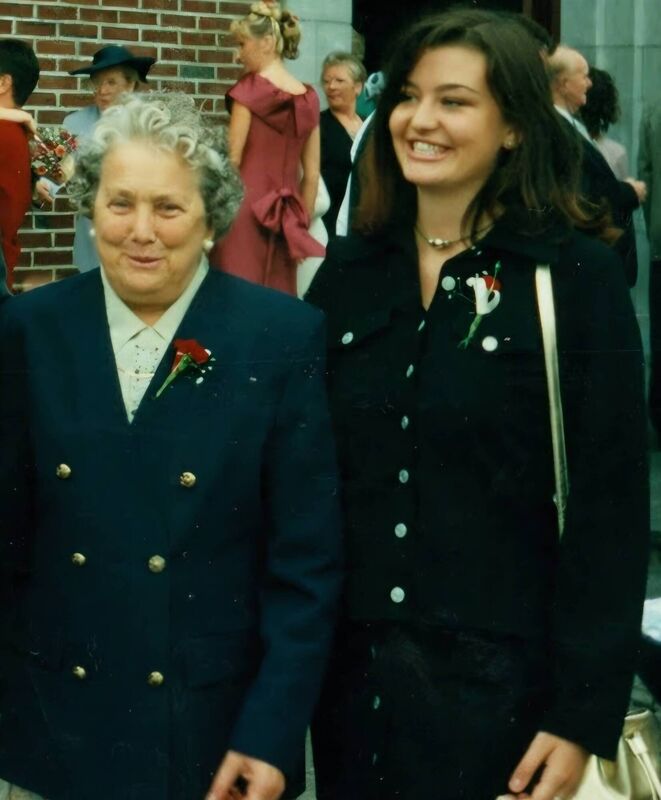 Esther McCarthy and her grandmother/mam Ann McCarthy in Ballyphehane around 1998 