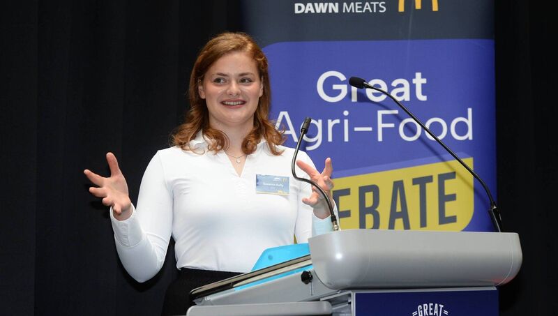 Susanna Kelly, winner of Best Speaker Award in the Grand Final at the Great Agri-Food Debate