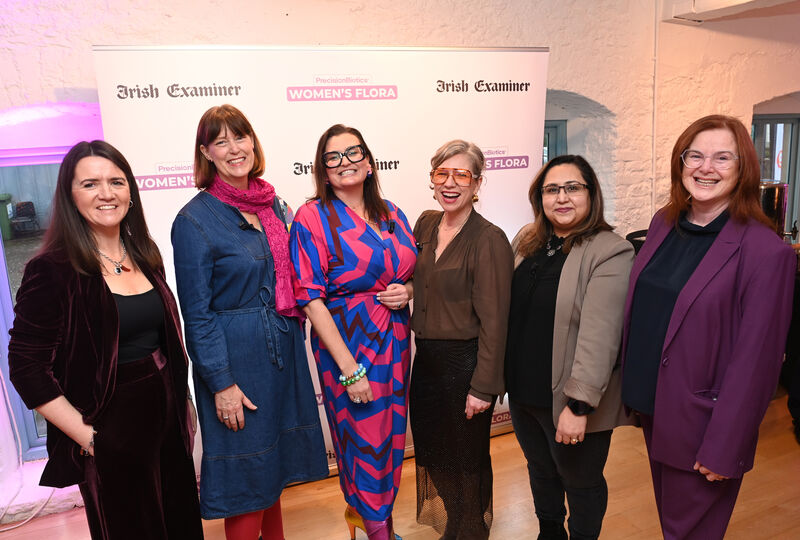 Karen O'Donoghue, MD Irish Examiner & The Echo; panel speaker Deirdre Mortell, founding CEO of Rethink Ireland; event MC Esther McCarthy of The Irish Examiner; keynote speaker Sonya Lennon, entrepreneur and broadcaster: panel speaker Dr Manizha Khan, Cork dentist and advocate for refugees, asylum seekers and women's rights, and Shirley O'Regan of event sponsors Precision Biotics. Picture: Larry Cummins Karen O'Donoghue, MD Irish Examiner & The Echo; panel speaker Deirdre Mortell, founding CEO of Rethink Ireland; event MC Esther McCarthy of The Irish Examiner; keynote speaker Sonya Lennon, entrepreneur and broadcaster: panel speaker Dr Manizha Khan, Cork dentist and advocate for refugees, asylum seekers and women's rights, and Shirley O'Regan of event sponsors Precision Biotics. Picture: Larry Cummins