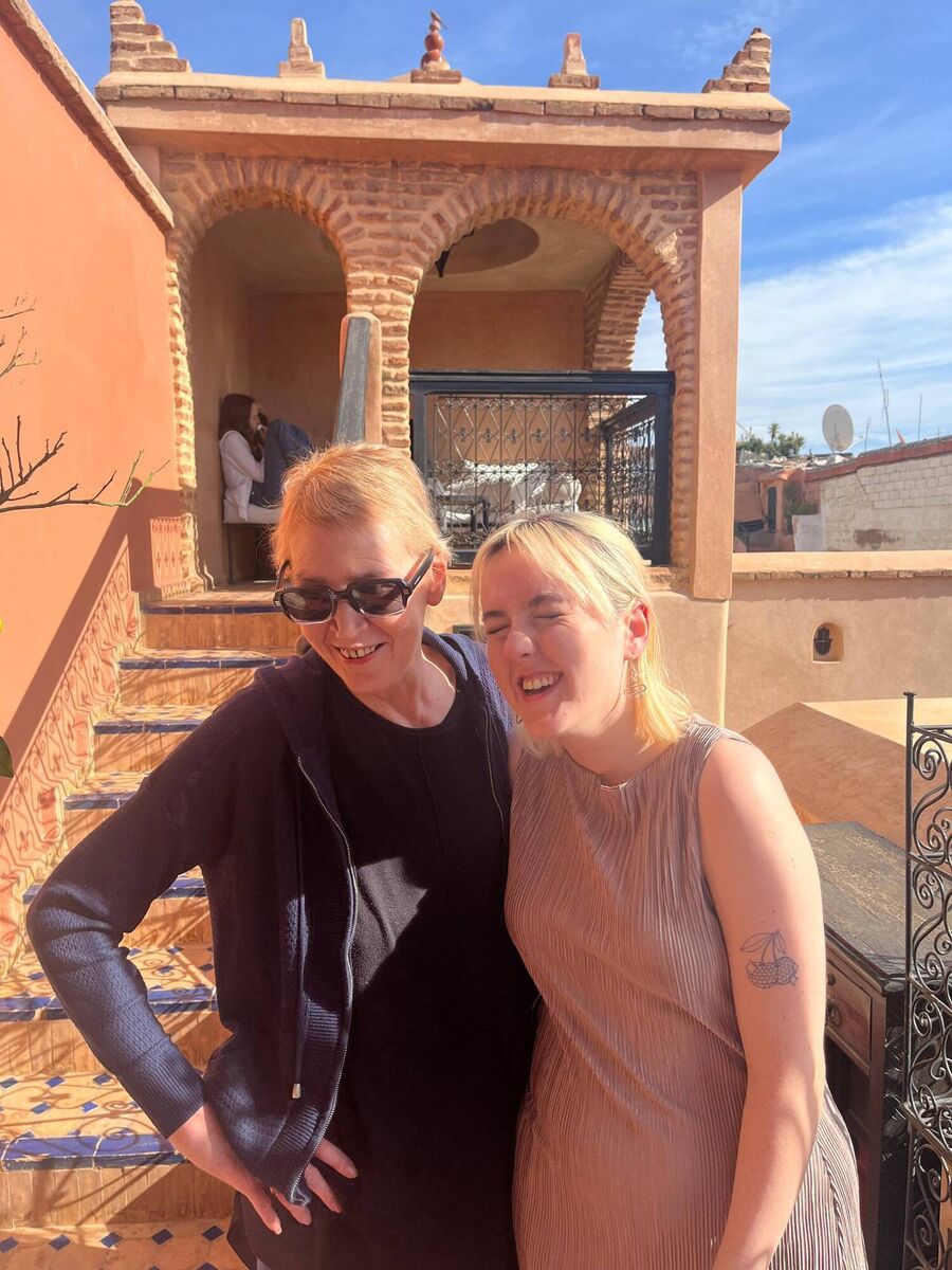 Jordan Lynch with her mum Jackie on holidays