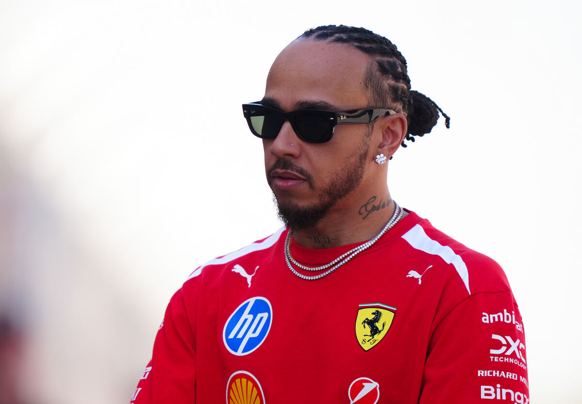 Ferrari driver Lewis Hamilton on day one of Formula One Aramco Pre-Season Testing at the Bahrain International Circuit, Sakhir. Picture: PA>