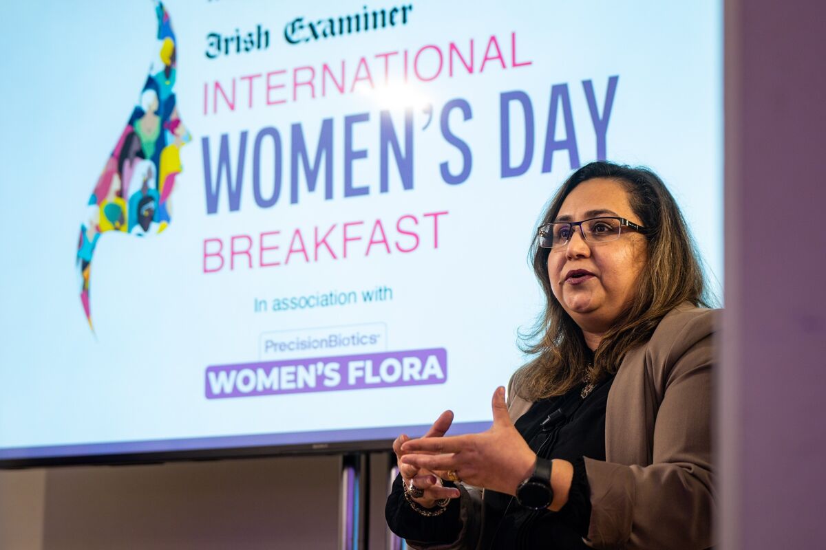 Dr Manizha Khan speaks during the Irish Examiner International Women’s Day breakfast. Picture: Chani Anderson 