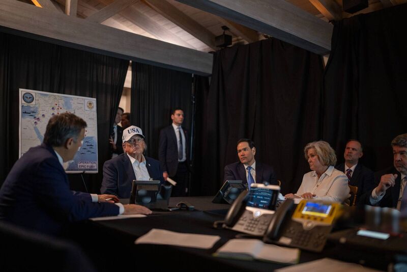 For good measure the official photos of Donald Trump monitoring the strikes on Iran from his Mar-a-Lago estate in Florida partially revealed an Operation Epic Fury map that partially displayed joint US-Israeli airbases in the region. For good measure the official photos of Donald Trump monitoring the strikes on Iran from his Mar-a-Lago estate in Florida partially revealed an Operation Epic Fury map that partially displayed joint US-Israeli airbases in the region.