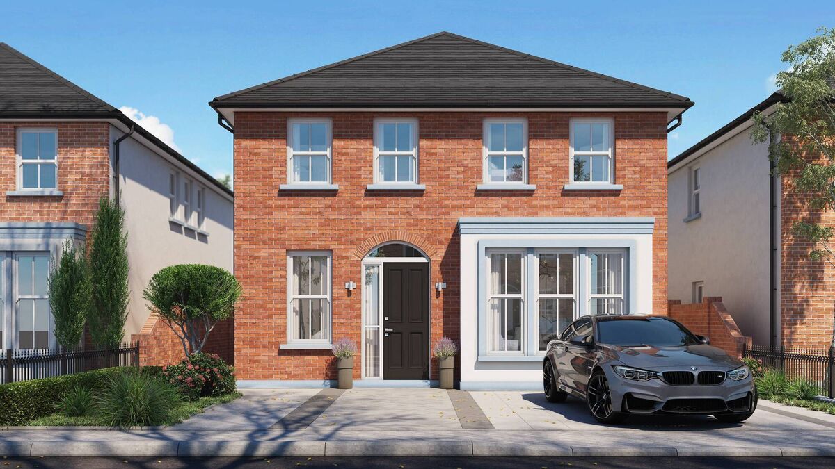 A Computer generated image of one house type as the finished product