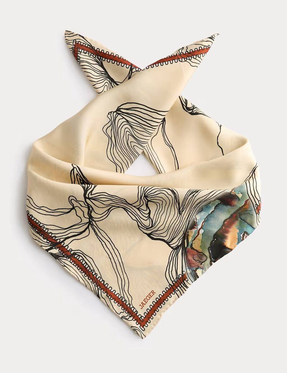 Jaeger Pure Silk Oyster Print Scarf, M&amp;S, €95.