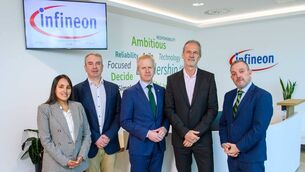 <p>(Left to right) Mariam Engelbrecht, Infineon Technologies Ireland; Daniel O’Keeffe, Infineon Technologies Ireland; Dónal Travers, IDA Ireland; Thomas Mende, Infineon and Minister of State, Jerry Buttimer at the opening of its new Cork office.</p>