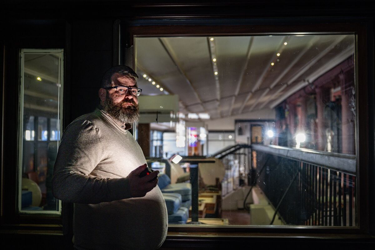 Paul O’Dea oversees courtyard renovations from a snug at The South Gate Bar. Picture: Chani Anderson