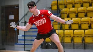 <p>THE ZONE: David Walsh of Cork during the semi final of the 4-Wall Men's Senior Singles All-Ireland Championship at the National Handball Centre in Croke Park. Pic: Stephen Marken</p>