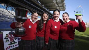 <p>Pictured are Lucy Kirby, Ciara O’Driscoll , Niamh O’Sullivan and Ellen O’Neill from Sacred Heart Secondary School, Clonakilty, who were announced as the overall winners of the 2026 Certified Irish Angus School’s Competition. Photo: Chris Bellew / Fennell Photography</p>