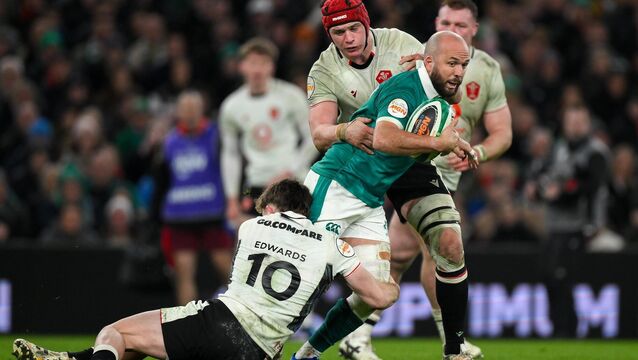 <p>LEADING THE CHARGE: Jamison Gibson-Park of Ireland is tackled by Wales players Dan Edwards, left, and James Botham. Pic: Brendan Moran/Sportsfile</p>