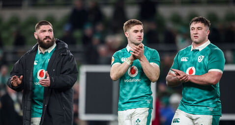 Tom O'Toole, Jack Crowley and Thomas Clarkson celebrate after the match 6/3/2026