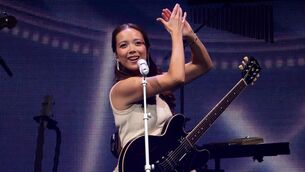 <p>A recent image of Laufey, who performed at 3Arena in Dublin on Friday. (Photo by Michael Loccisano/Getty Images for for iHeartRadio)</p>