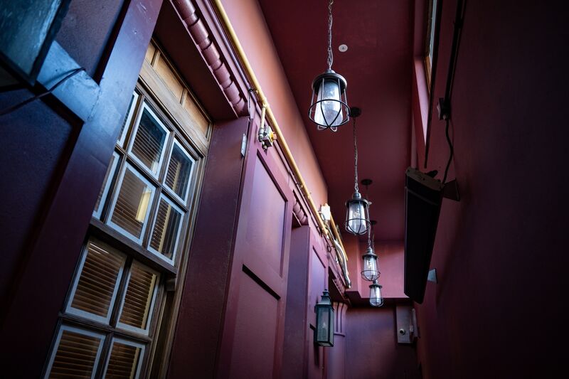 Lanterns hang from the ceiling highlighting the attention to detail in the renovation of The South Gate Bar, formerly the Flying Enterprise Complex, in Cork City. Picture: Chani Anderson