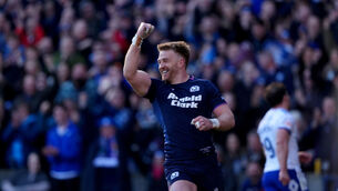 <p>TRYFEST: Scotland's Kyle Steyn scored two of the 13 tries in the Six Nations game between his side and France. Pic: Andrew Milligan/PA Wire.</p>