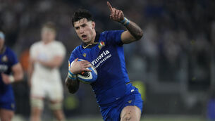 <p>HISTORIC: Italy claimed their first victory over England in 32 attempts: Pic: (AP Photo/Gregorio Borgia)</p>