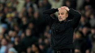 <p>PEP PEEVED: Pep Guardiola is facing a touchline ban (Martin Rickett/PA)</p>