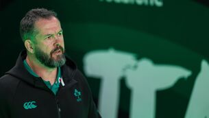 <p>CLOSE WATCH: Ireland's Head Coach Andy Farrell walks out the tunnel to inspect the pitch ahead of the match. Pic:INPHO/Ben Brady</p>