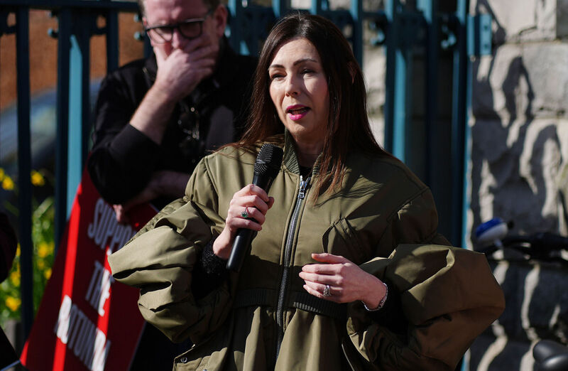 Vicky O'Dwyer speaking at an International Women's Day rally. Picture: Brian Lawless/PA Wire