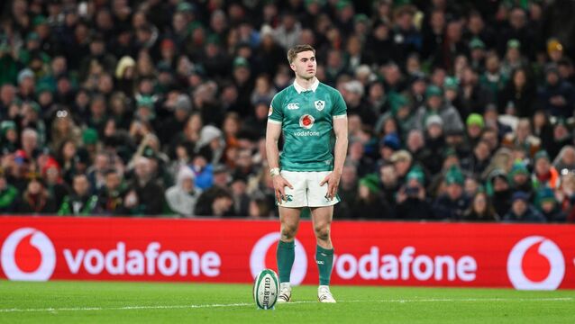 STUDY: 'I watch him mumbling at himself after those misses off the tee Friday and I am really hoping he agonising and working it out via a coherent thought process,' says Ronan O'Gara of Ireland out-half Jack Crowley. Pic: Brendan Moran/Sportsfile <p>STUDY: 'I watch him mumbling at himself after those misses off the tee Friday and I am really hoping he agonising and working it out via a coherent thought process,' says Ronan O'Gara of Ireland out-half Jack Crowley. Pic: Brendan Moran/Sportsfile</p>