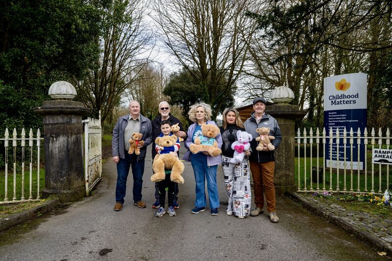 PJ Coogan; Brian and Carmel Cantwell with Stephen; Joy O’Regan; and Christy Kirwan — organisers of Sunday's protest vigil at Bessborough site of the former mother and baby home. Picture: Chani Anderson