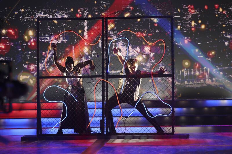 Singer Tolu Makay with Pro Dancer Maciej Zieba during the live show of RTE’s Dancing With The Stars. Picture:Kyran O’Brien /kobpix. 