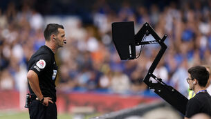 <p>VARCE: A masked fan has unplugged the referee’s video review monitor at a German football match while the referee was deciding on a penalty, in an apparent protest against VAR technology.</p> <p>VARCE: A masked fan has unplugged the referee’s video review monitor at a German football match while the referee was deciding on a penalty, in an apparent protest against VAR technology.</p>