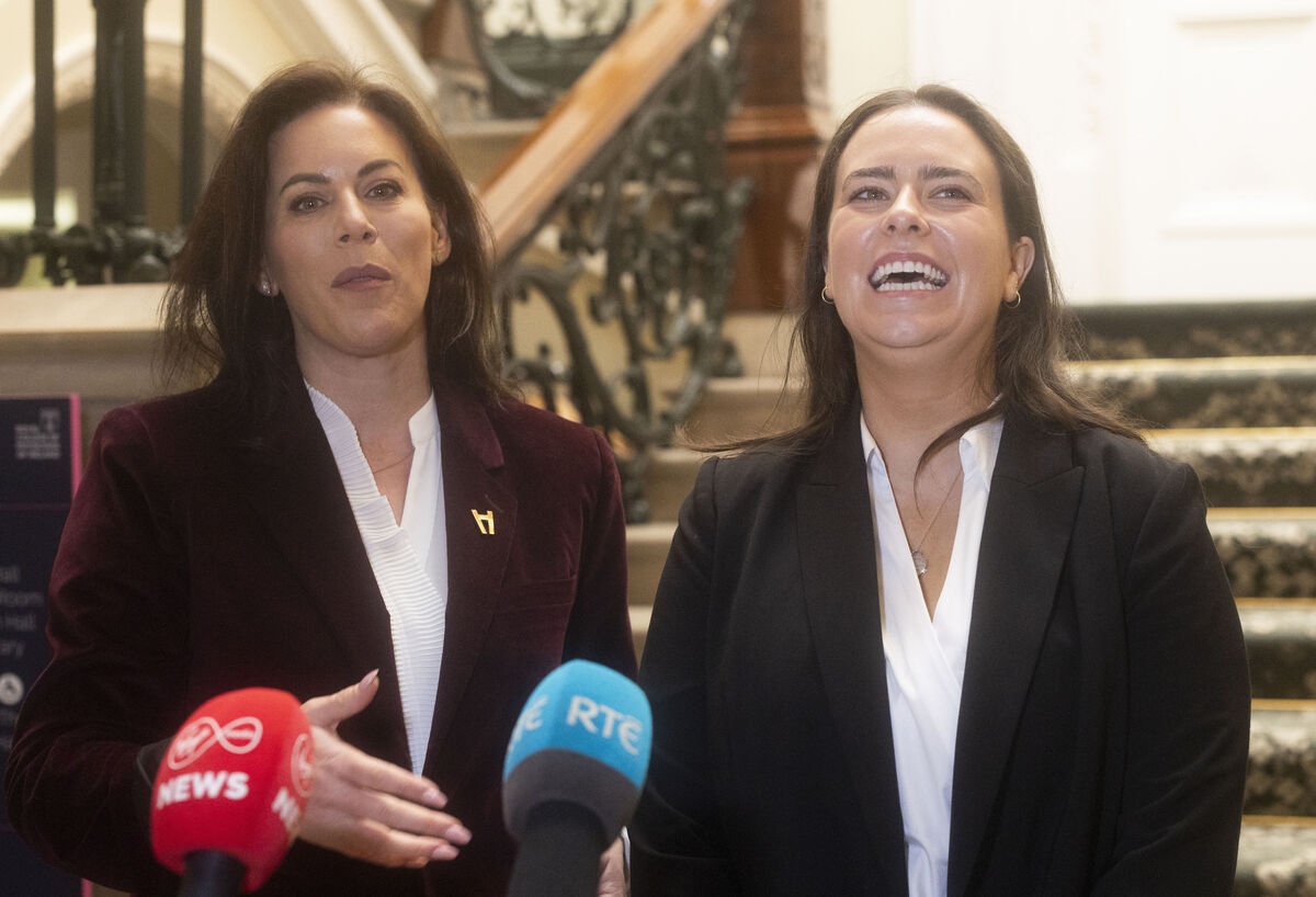 
                        Health minister Jennifer Carroll MacNeill and medical student Sarah Bissett speak to the media ahead of addressing the Institute of Obstetricians and Gynaecologists spring meeting in Dublin: Picture:Sam Boal/Collins 