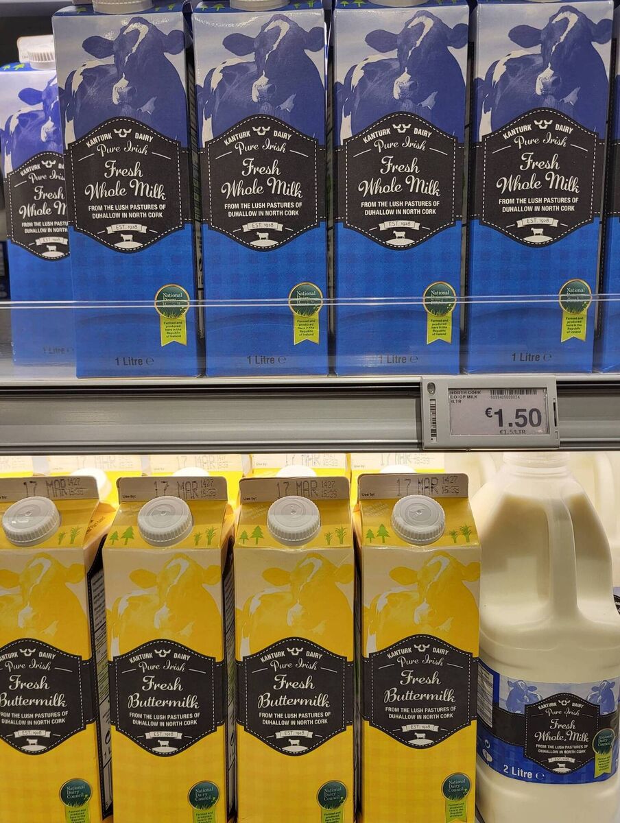 North Cork Creameries milk on the shelves in the local Kanturk SuperValu.