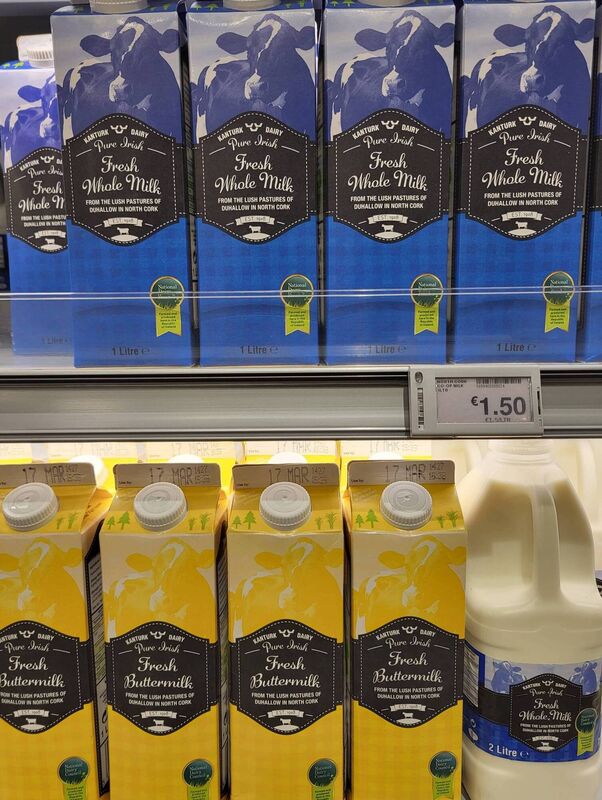 North Cork Creameries milk on the shelves in the local Kanturk SuperValu.
