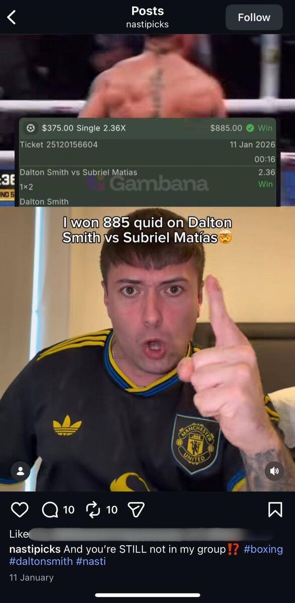 Influencer Jonathan Finlay advertising unlicensed gambling company Gambana, without disclosing his affiliate relationship Influencer Jonathan Finlay advertising unlicensed gambling company Gambana, without disclosing his affiliate relationship