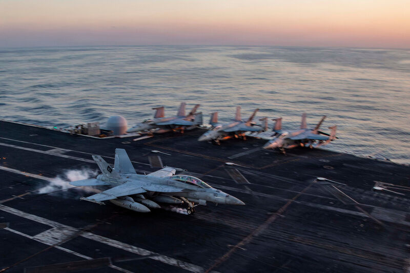 This war began with pre-emptive strikes against Iran’s military infrastructure. This has sparked debates about international law and the intervention, which lacks an international mandate. Picture: US Navy via AP