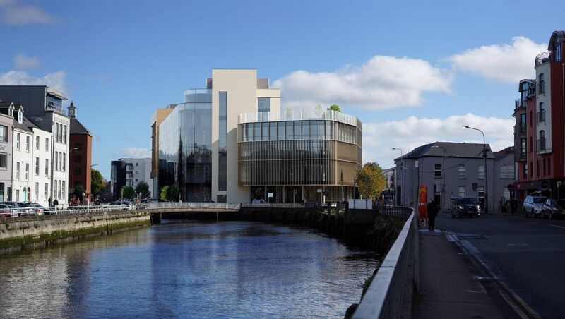 View of the now scrapped UCC CUBS building that was planned for Cork's South Terrace. Image GNET-3D