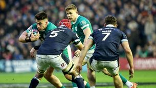 <p>ALL ON THIS: Ireland's Dan Sheehan and Scotland's Grant Gilchrist battle in 2025. Pic: ©INPHO/Dan Sheridan</p>