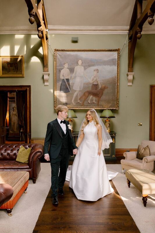 Diana Bunici and Steve Garrigan in Castle Leslie on their wedding day. Photo: Colin Ross