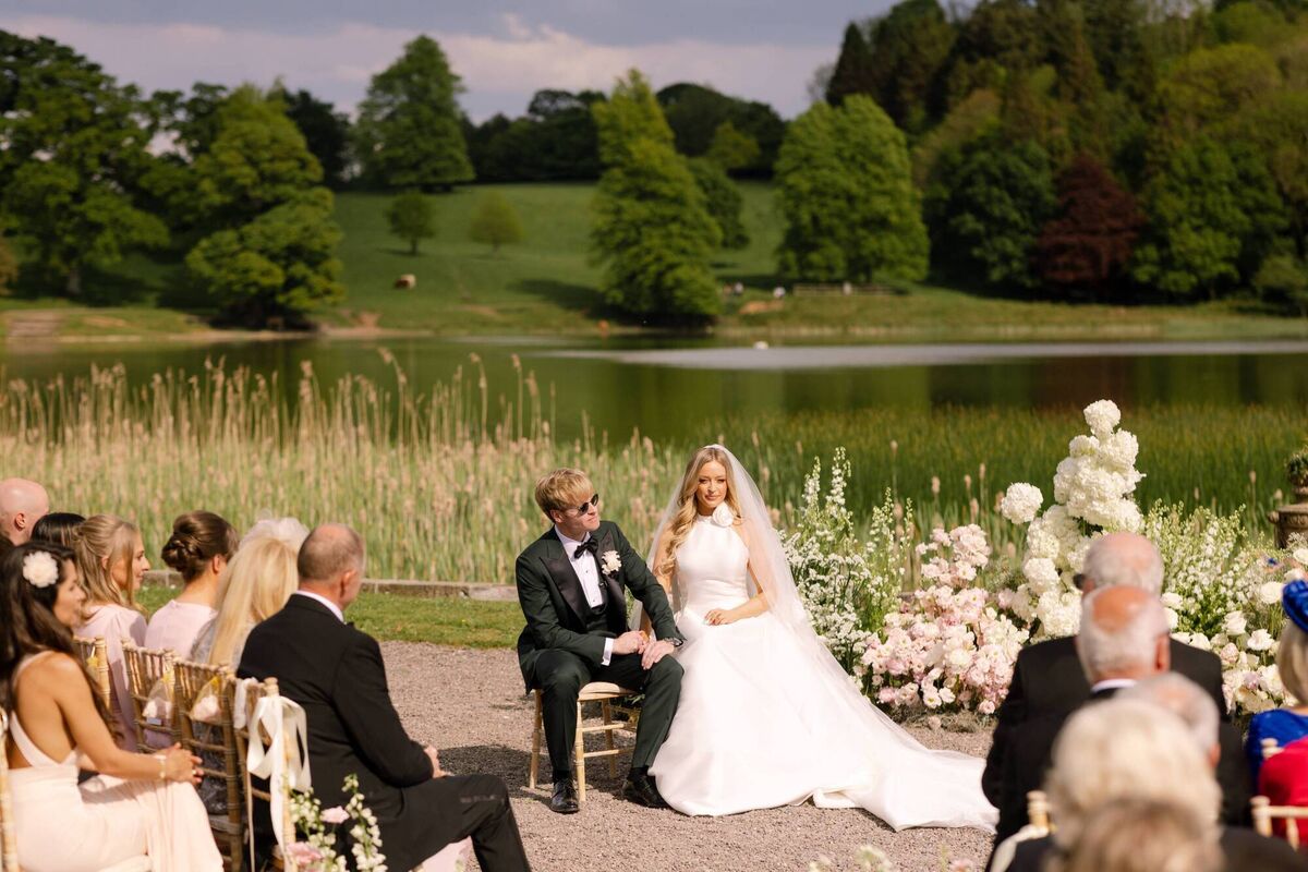 Diana Bunici and Steve Garrigan on their wedding day. Photo: Colin Ross
