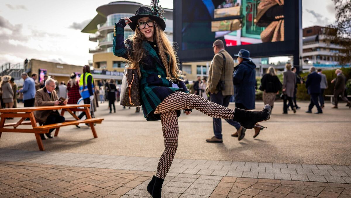 KICKING ON: Abbie McGregor arrives for day 1 of the Cheltenham Races. Pic: INPHO/Morgan Treacy