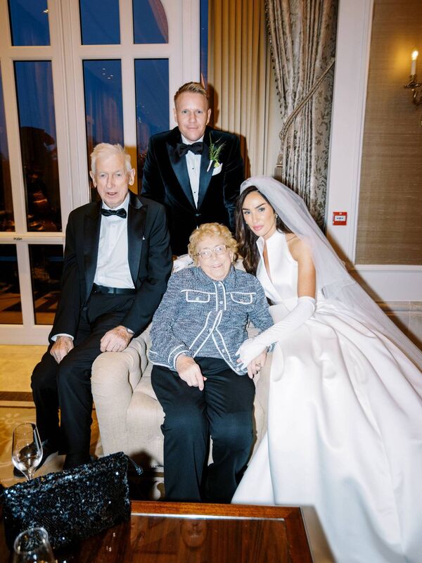 Dr Lisa Madden and Dr Brian Cotter with Lisa's grandparents Noreen and Michael Cronin. 