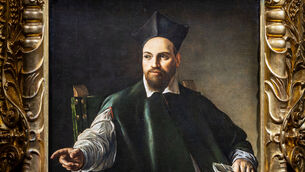 <p>The oil-on-canvas painting Portrait of Monsignor Maffeo Barberini by Italian Baroque painter Michelangelo Merisi da Caravaggio (Alessio Panunzi and Alberto Novelli/Gallerie Nazionali di Arte Antica, Ministero della Cultura via AP, HO)</p>
