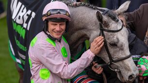 <p>CHEEKY: Paul Townend on Lossiemouth celebrates winning. Pic: ©INPHO/Morgan Treacy.</p>